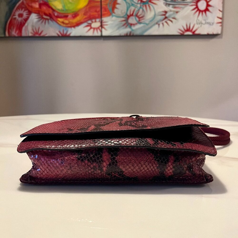 MIU MIU Python Snakeskin Mini Shoulder Bag Burgundy - Picture 9 of 16